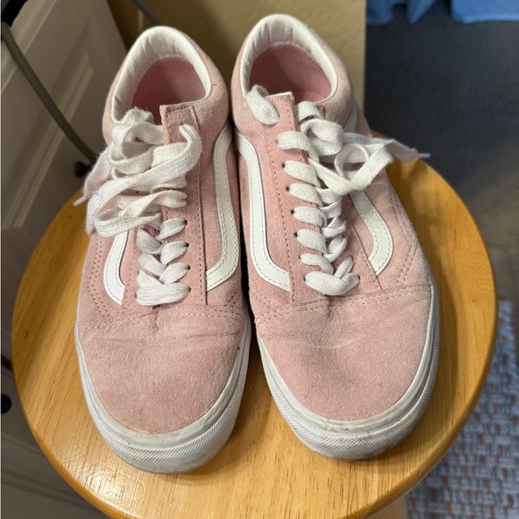 Vans Women's Soft Pink Suede Sneakers - Picture 1 of 5
